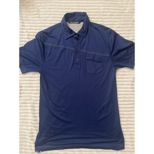 Travis Matthew Polo Shirt Mens Medium Blue Golf Athleisure Activewear Preppy